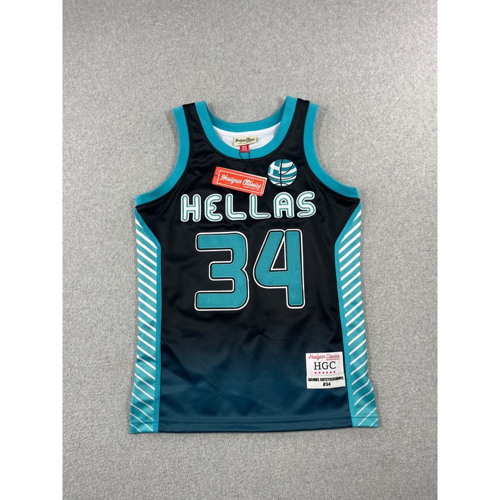 Giannis Antetokounmpo Hellas Basketball Jersey Mens XS Black  Mesh Headgear